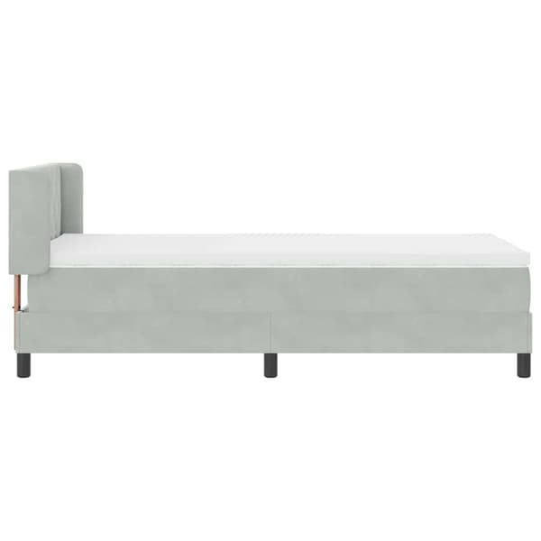 vidaXL Bäddfjäder med madrass Ljusgrå 190 x 90 cm Sammet