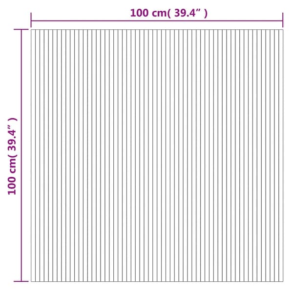 vidaXL Teppe rektangulær lys naturell 100x100 cm bambus