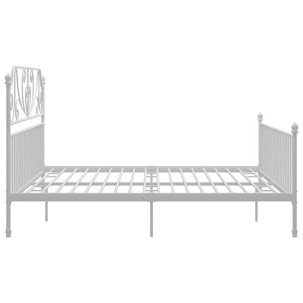 vidaXL Sengeramme hvit metall 200x200 cm