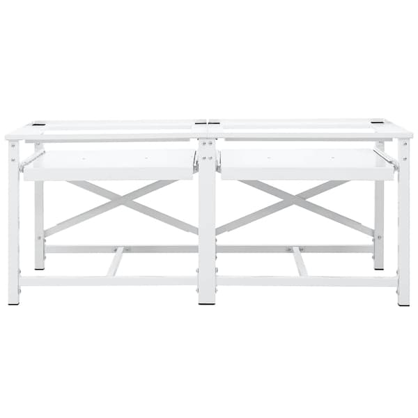vidaXL | Tvättmaskin Pedestal | Vit Stål