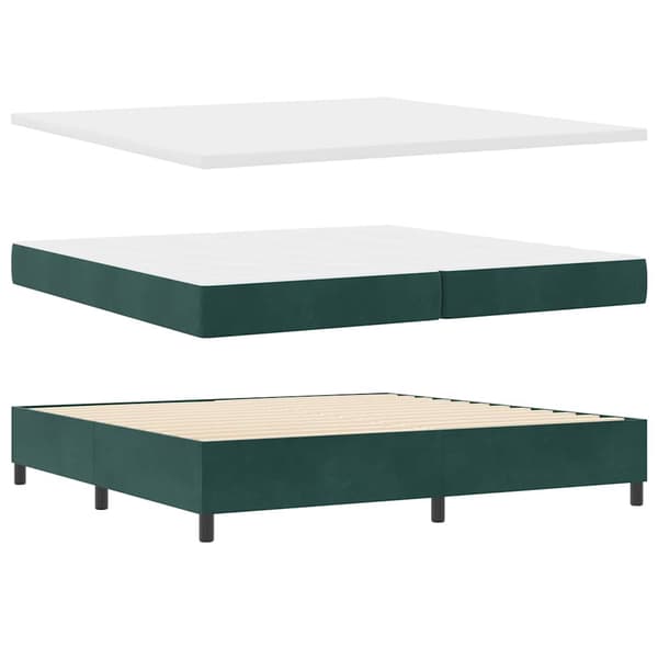 vidaXL Bäddfjäder med madrass Mörkgrön 200 x 200 cm Sammet