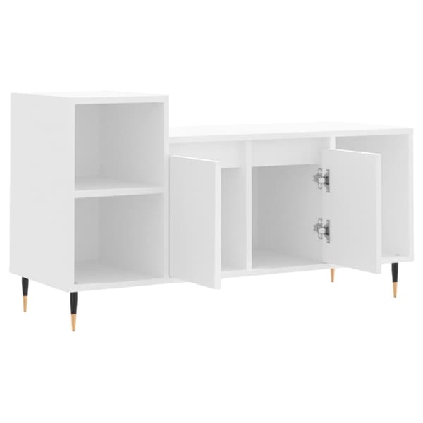 vidaXL TV-benk hvit 100x35x55 cm konstruert tre