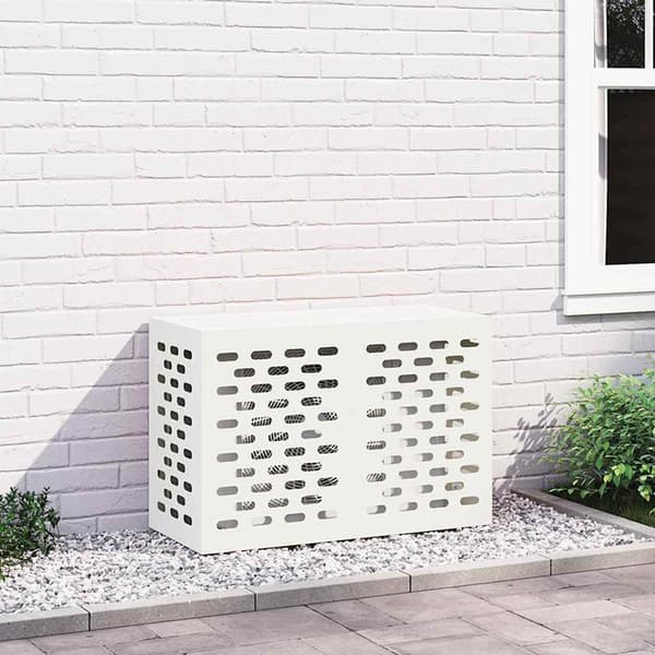 vidaXL Luftkonditioneringsskydd Vit 90 x 40 x 60 cm Stål