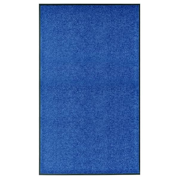vidaXL Dørmatte vaskbar blå 90x150 cm