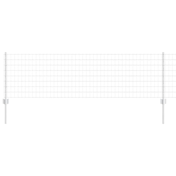 vidaXL Gjerde med stolpe sølv 0,6 x 25 m Stål