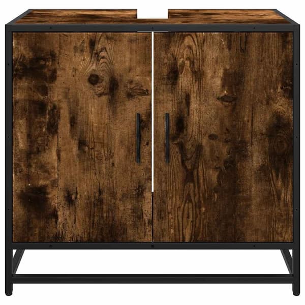 vidaXL Servantskap røkt eik 65x33x60 cm konstruert tre