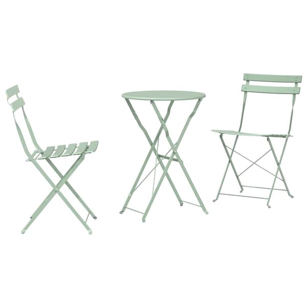 vidaXL Sammenleggbart Bistrosett 3 pcs Sjøskum Stål