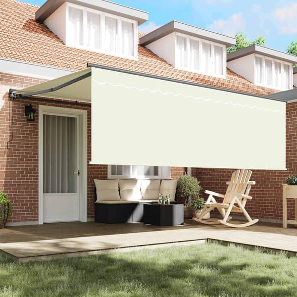 vidaXL Utfällbar markis Kräm 400 × 300 cm Polyester och aluminium