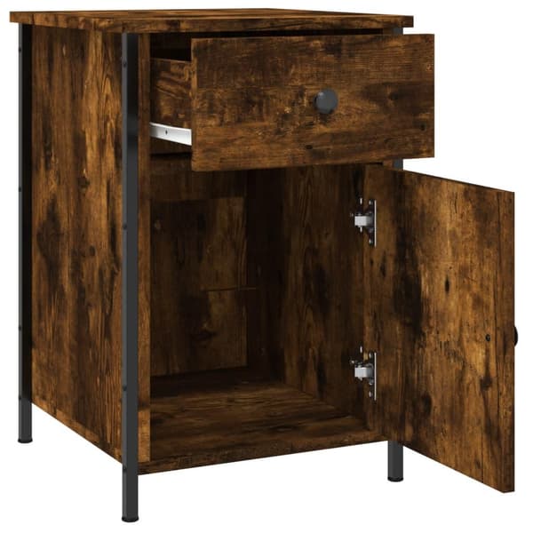 vidaXL Nattbord røkt eik 40x42x60 cm konstruert tre