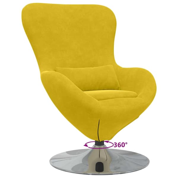 vidaXL Äggstol Gul 63 x 73 x 90 cm Sammet
