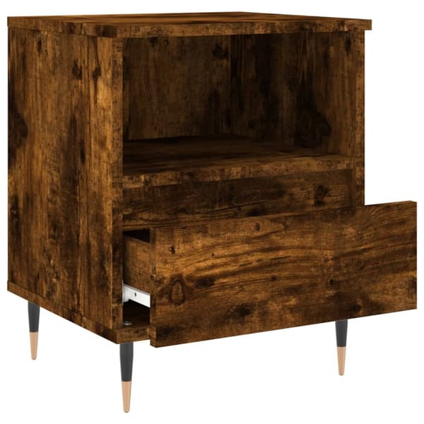 vidaXL Nattbord røkt eik 40x35x50 cm konstruert tre