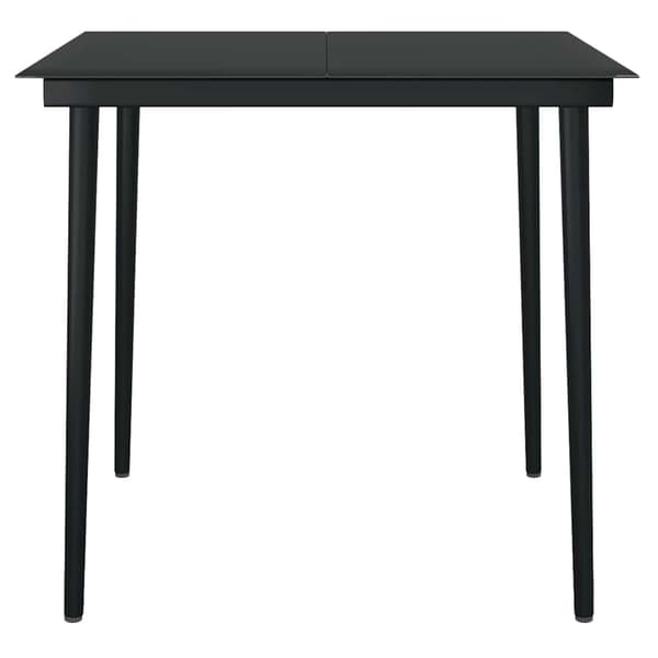 vidaXL Trädgårdsmatgrupp 3 delar svart polyrotting glas