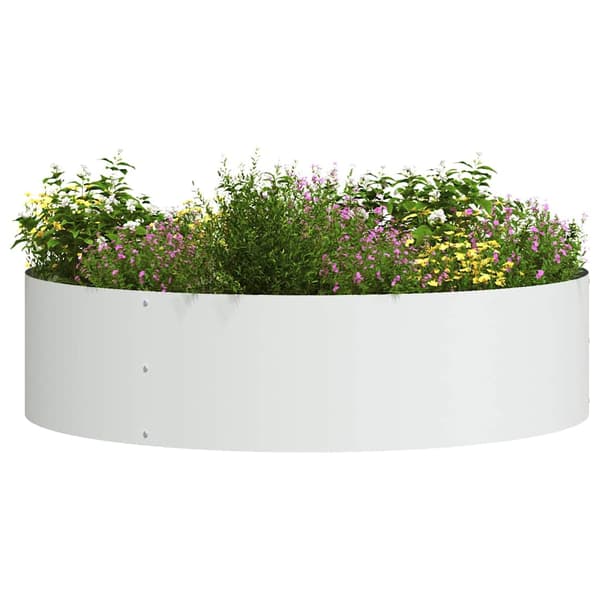 vidaXL Krukring Vit 80 x 80 x 20 cm Kallvalsat stål