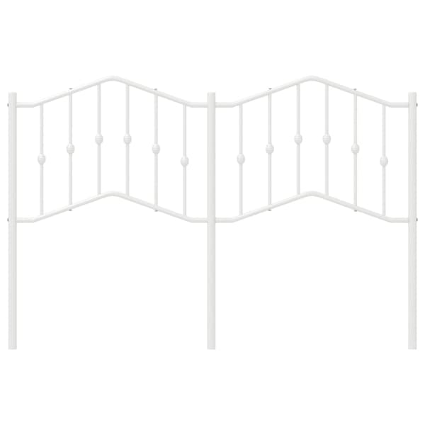 vidaXL Sengegavl i metall hvit 135 cm