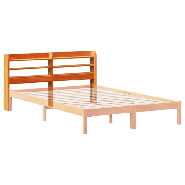 vidaXL Hodegavl med hyller voksbrun 135 cm heltre furu