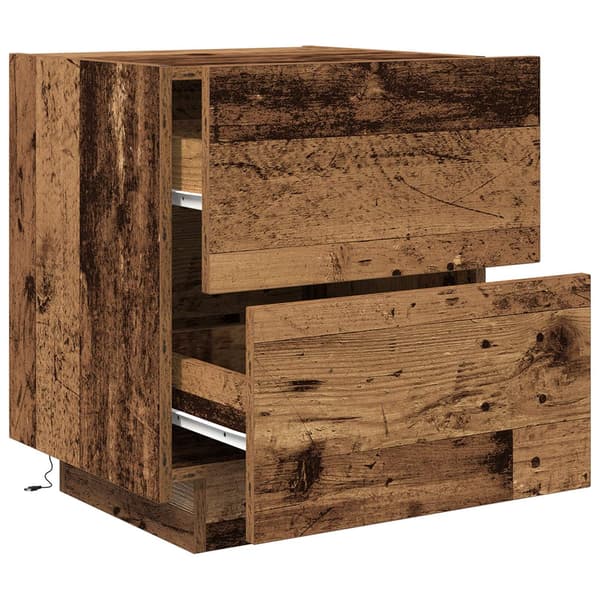 vidaXL Sängbord Gamla trädet Trä Medium Förvaring Sängbord