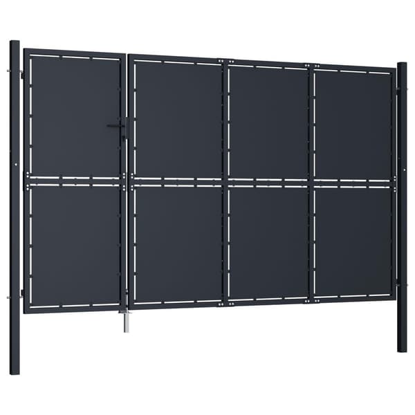 vidaXL Trädgårdsgrind stål 350x200 cm antracit