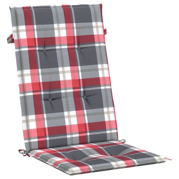 vidaXL Stolsdynor 2 st rödrutig 120x50x3 cm tyg