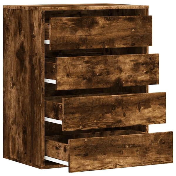 vidaXL Kommode røkt eik 60x41x76 cm konstruert tre