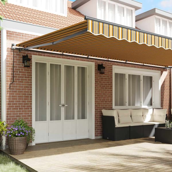vidaXL Utfällbar markis Flerfärgsdesign 600 × 350 cm