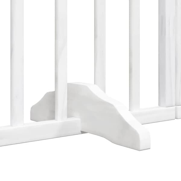 vidaXL Hundgrind med dörr vikbar 4 paneler vit 320 cm poppel