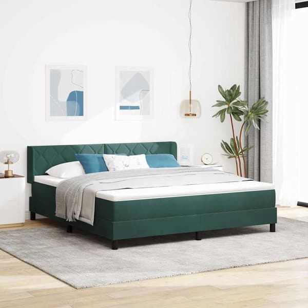 vidaXL Bäddfjäder med madrass Mörkgrön 200 x 180 cm Polyester