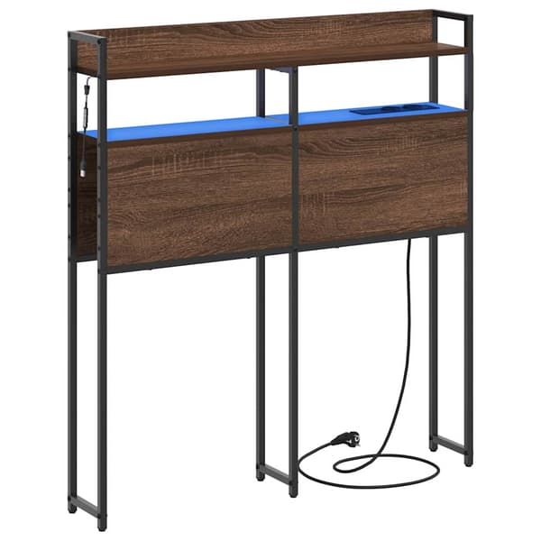 vidaXL Lagringshodegavl med hylle brun eik 80 cm Konstruert tre