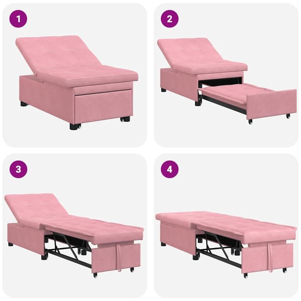 vidaXL Soffsäng Rosa 194 x 67 x 82 cm Sammet