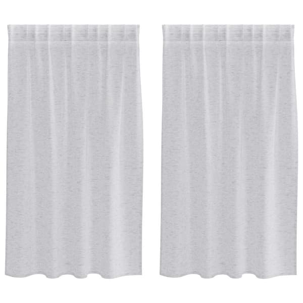 vidaXL Voile Gardin med gardiner 2 pcs Lysegrå 140 x 140 cm Polyester