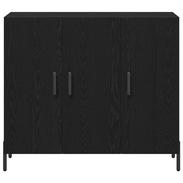 vidaXL Serviesskap Svart Eik 90 x 34 x 80 cm Konstruert tre