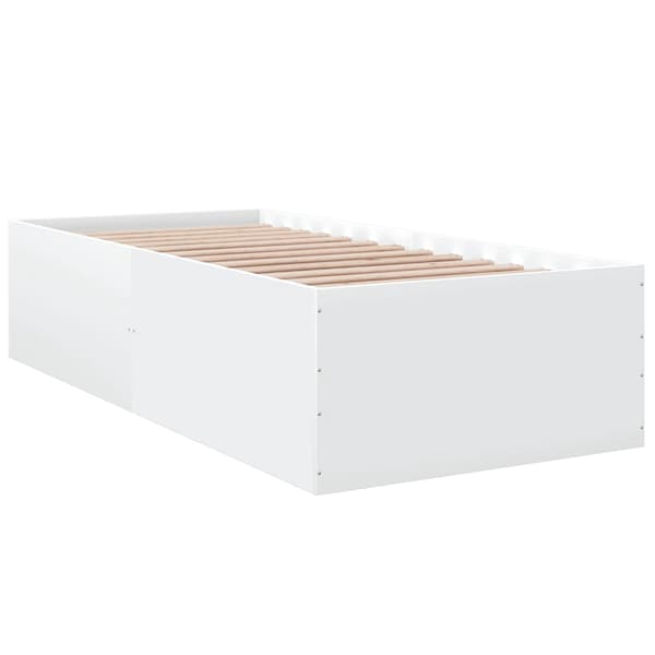 vidaXL Sengeramme hvit 75x190 cm konstruert tre