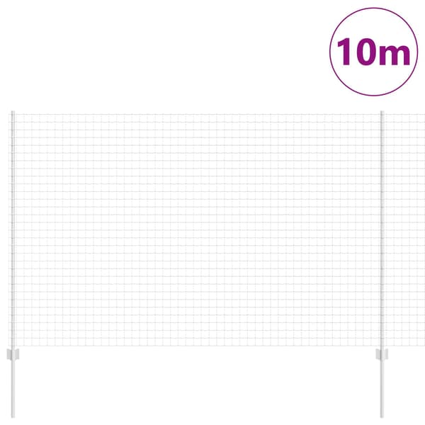 vidaXL Gjerde med stolpe sølv 1,6 x 10 m Stål