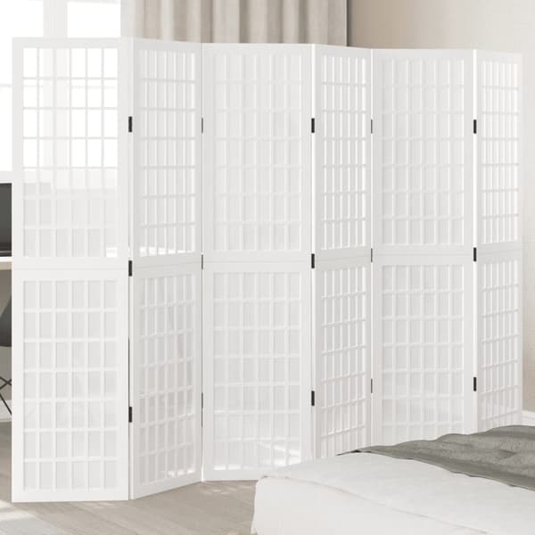 vidaXL Romdeler 6 paneler hvit heltre keisertre