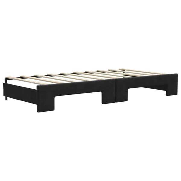 vidaXL Dagbädd utdragbar svart 90x190 cm tyg