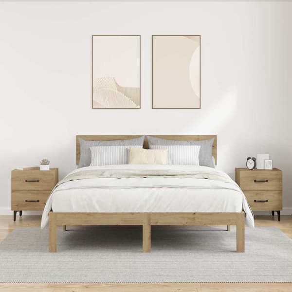 vidaXL Sengeskap 2 pcs Artisan Eik 40 x 35 x 47,5 cm Konstruert tre