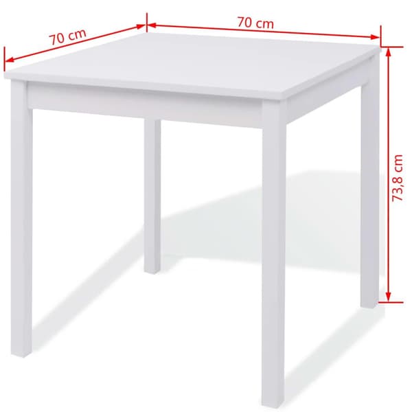 vidaXL Matbord och stolar 5 delar furu vit