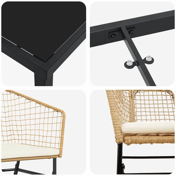 vidaXL Trädgårdsmöbelset 9 pcs Brun konstrotting