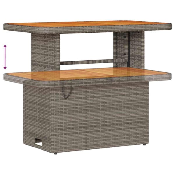 vidaXL Trädgårdsoffset med kudde 9 pcs Grå konstrotting
