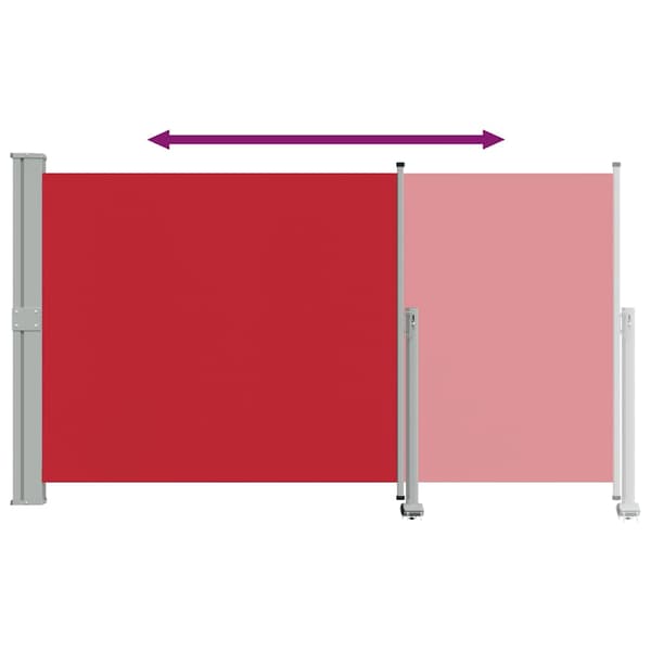 vidaXL Infällbar sidomarkis 140 x 300 cm röd
