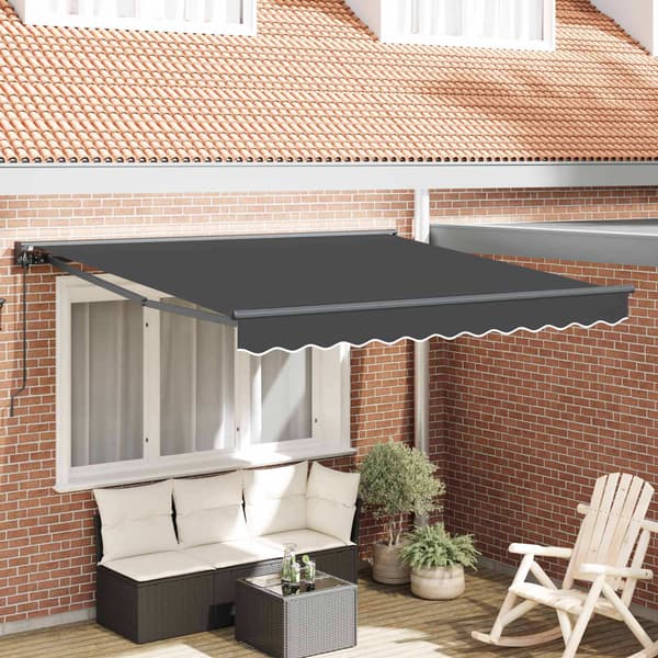 vidaXL Markisram Antracit 350 x 250 cm Polyester med PU-beläggning