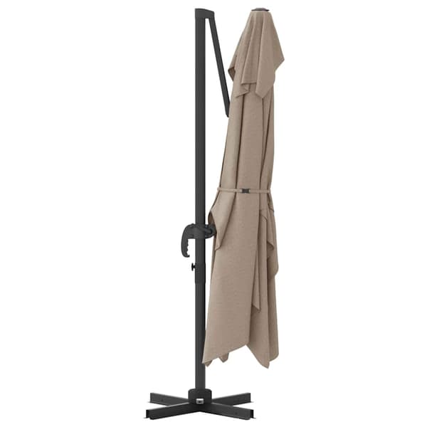 vidaXL Parasoll Gråbrun 351 x 250 x 260 cm Polyester og aluminium
