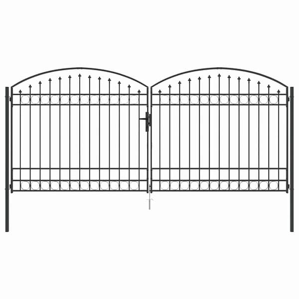 vidaXL Grind med lås Grå 400 x 175 cm Stål