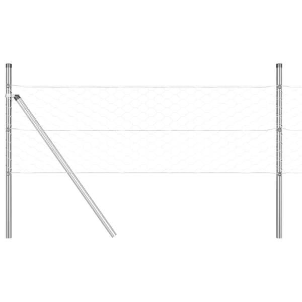 vidaXL Gjerdepåle sølv 25 x 0,6 m (50 mm mesh) Stål