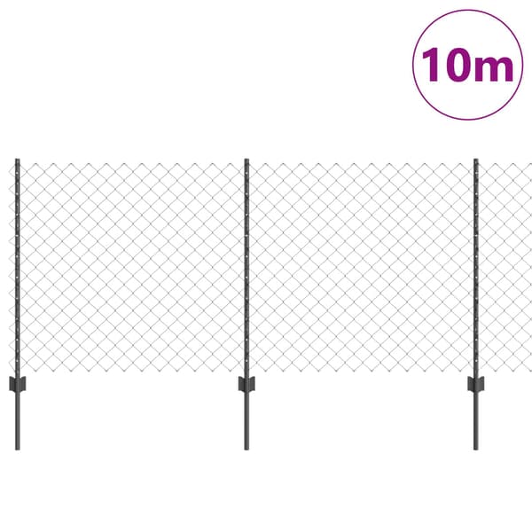 vidaXL Gjerde med innlegg. Grå 1 x 10 m Stål