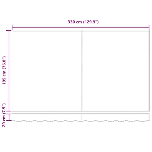 vidaXL Utfällbar markis Kräm 350 x 200 cm tyg