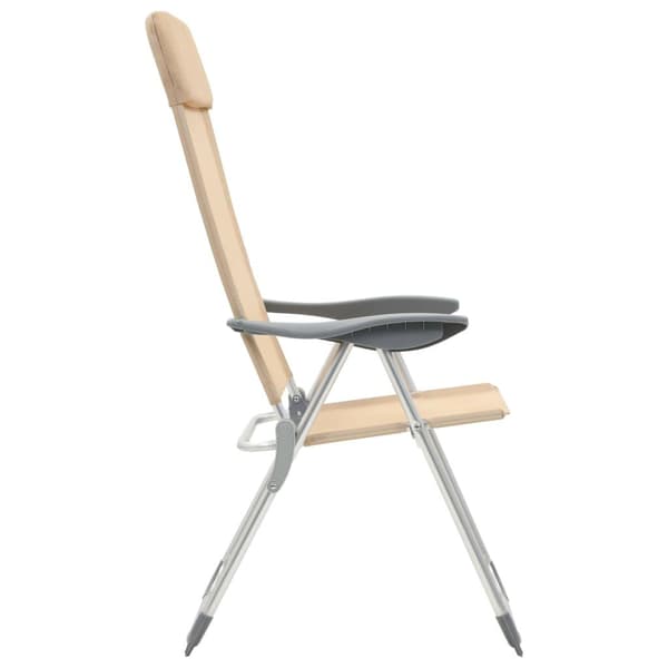 vidaXL Hopfällbara campingstolar 4 st aluminium gräddvit