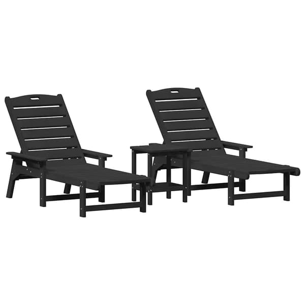 vidaXL Solstol 3 pcs Svart Polyethylen