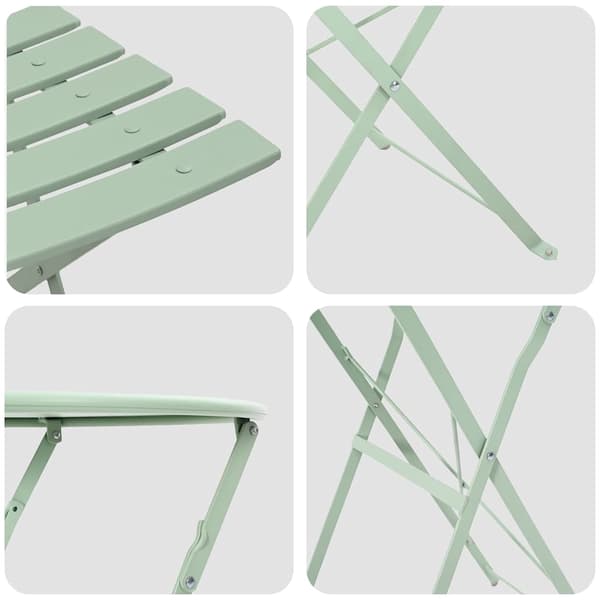 vidaXL Sammenleggbart Bistrosett 3 pcs Sjøskum Stål