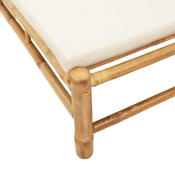 vidaXL solsäng med dynor 55x199x30 cm bambu