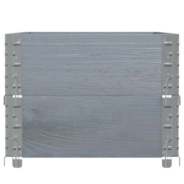 vidaXL Pallkragar 2 st grå 100x50 cm massivt furu